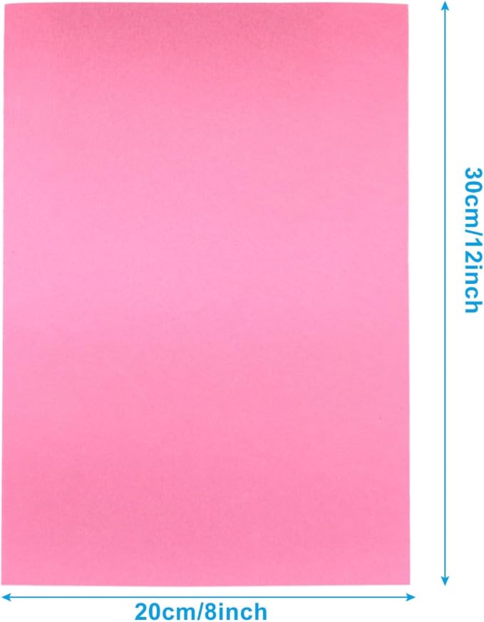 6 Pcs 8 x 12 Inch Pink Felt Sheets, 2mm Thick | - Image 3