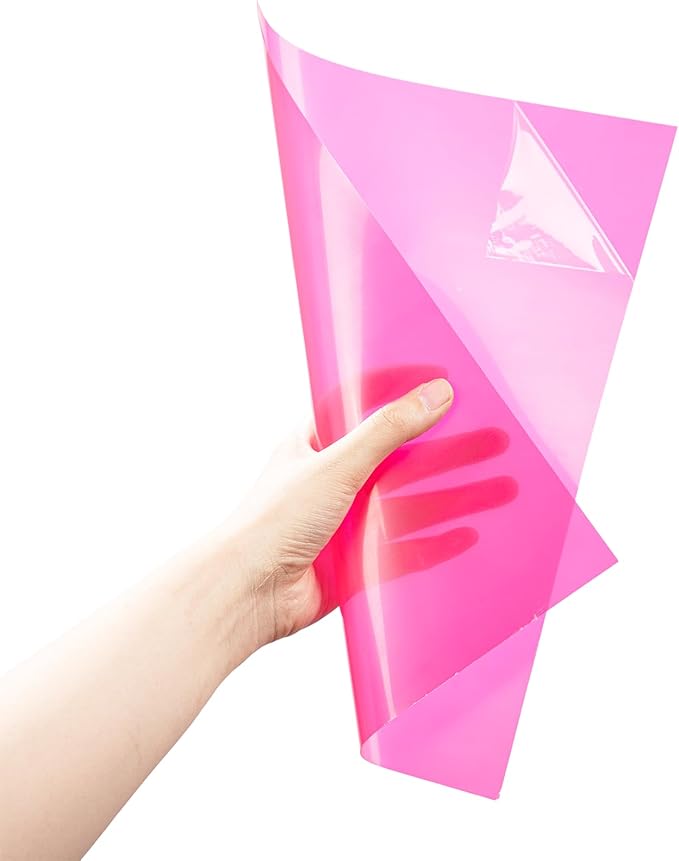 10-Pack A4 Colored PVC Flexible Plastic Sheets, 0.3mm Rose Transparent Film by GreatValueGreaterQuality