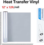 guangyintong Heat Transfer Vinyl Gray HTV Rolls, Matte Surface PU Material - Image 2
