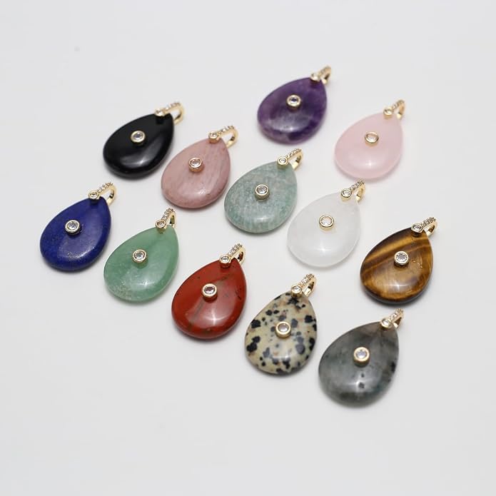 LE SKY Natural Stone Pendants Healing Crystal Gemstones - Image 2