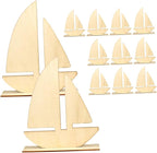 Lurrose 12pcs Wood Painting Toys Painting Clay Base Unfinished Wooden Craft by Lurrose