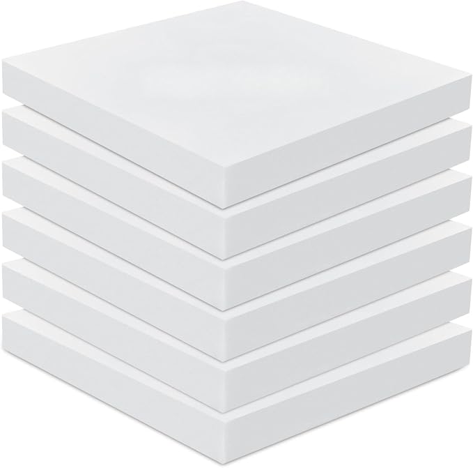 Frienda 6 Pack 3" X 20" X 20" Upholstery High Density Foam Cushion White by Frienda