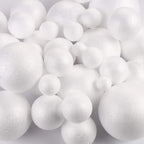 DIYASY 100 Pcs 2-8cm White Smooth Foam Balls - Image 2