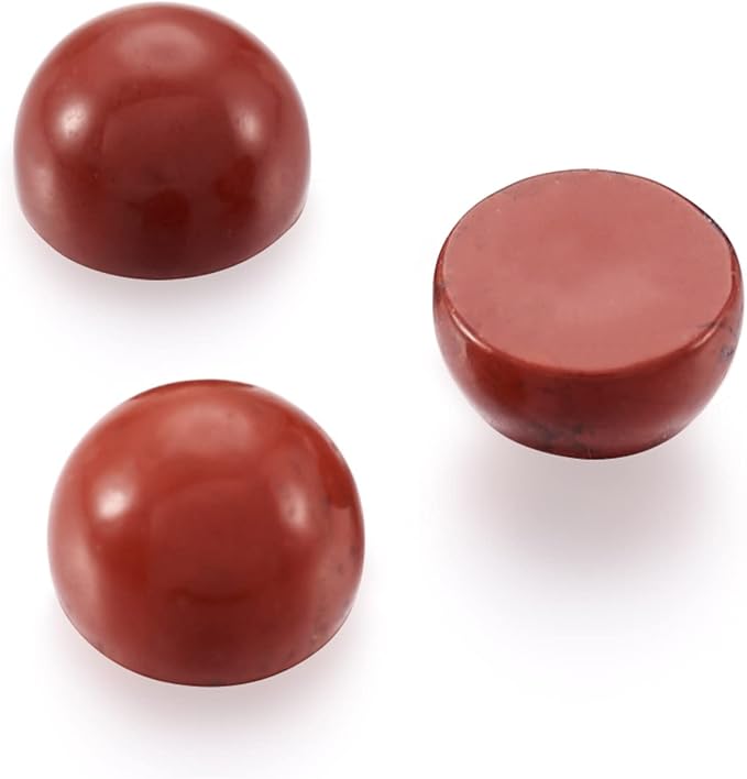 FASHEWELRY 100Pcs Natural Red Jasper Cabochons Flat Back Gemstone Cabochons 4mm - Image 7