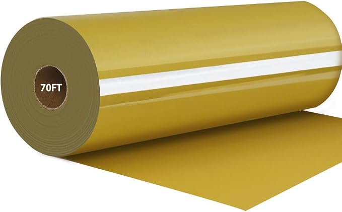 FUNKAKA Golden HTV Heat Transfer Vinyl Rolls, Adhesive HTV Vinyl by FUNKAKA