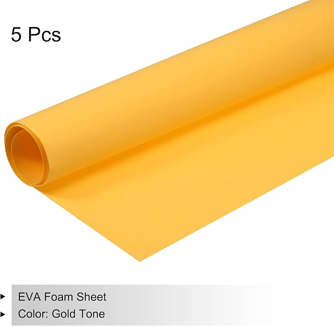 MECCANIXITY EVA Foam Sheets Golden Yellow 19.7 Inch x 35.4 Inch 1mm Thick - Image 3