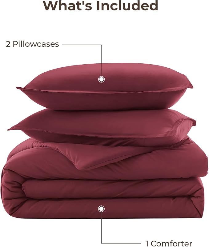 Litanika Burgundy Red Comforter Set California King Size, 3 Pieces Cal King - Image 7