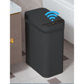 Yatmung Touchless Bathroom Trash Can - 2.5 Gallon Smart Trash Can Sensor Motion - Skinny Trash Bin with Lid - Electric, Narrow, Plastic, Auto Open - Small Slim Automatic Garbage Can (Black)