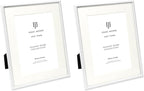 Isaac Jacobs 7x9 White Metal Rope Border Picture Frame, Horizontal & Vertical by IsaacJacobs