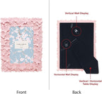 Laura Ashley 4x6 Pink Flower Textured Hand-Crafted Resin Picture Frame - Image 3