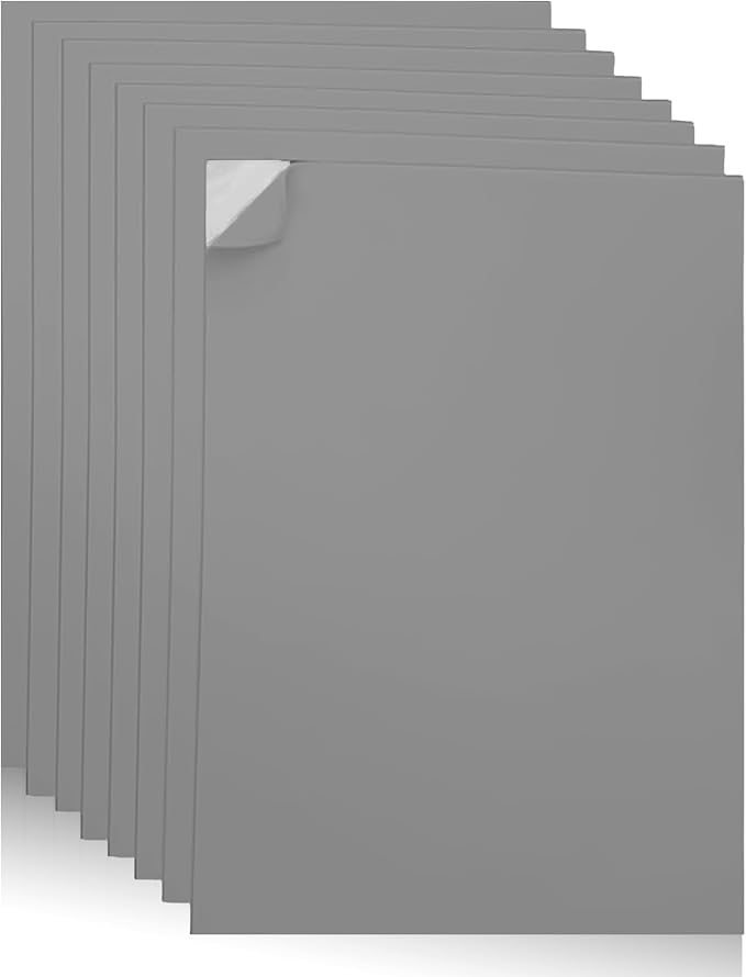 Self-Adhesive EVA Foam Sheets for Crafts – 2mm Thickness 8 Grey Sheets by Unknown