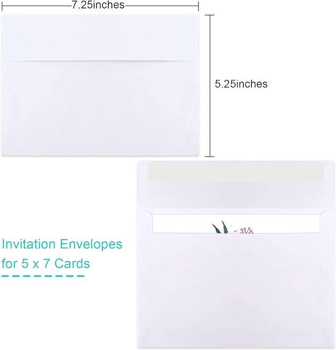 50 Packs 5x7 Envelopes, Self Seal - Image 2