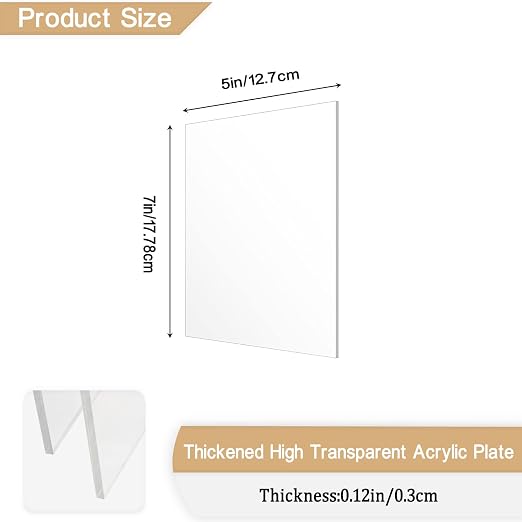 4 Pieces 1/8" Thick Acrylic Sheets, Photo Frames - Image 2