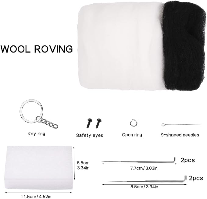 QMNNMA Needle Felting Kit for Beginners, French Bulldog Wool Felting Kit | - Image 2