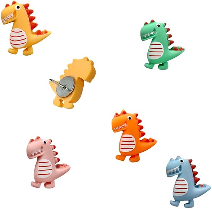 30 pcs Cute Dinosaur Decorative Push Pin Animal Thumbtack Photo Memo Note by HWAQHDYL