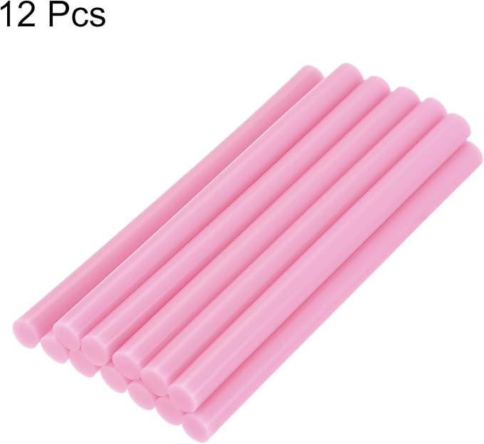 uxcell Mini Hot Glue Sticks for Glue Gun 11mm x 100mm Pink 12pcs - Image 3