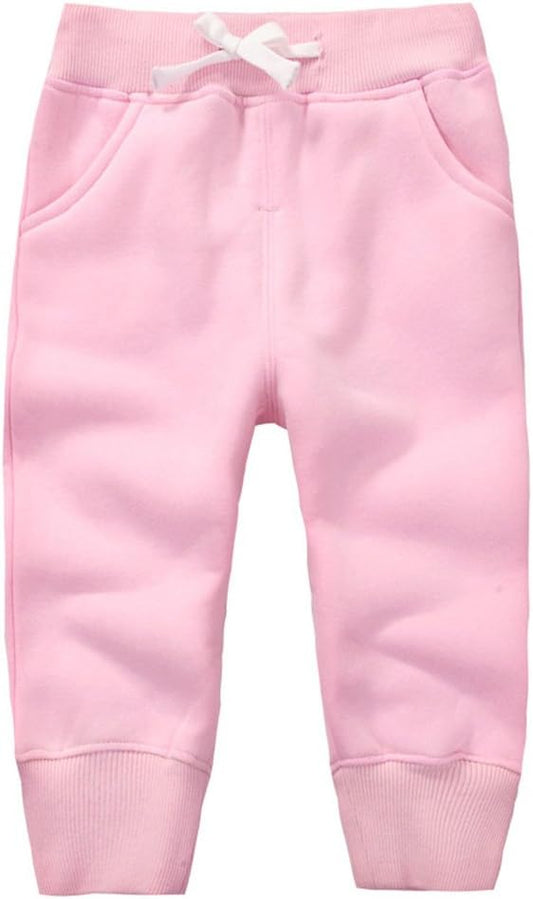 CuteOn Unisex Toddler Jogger Pants Kids Cotton Elastic Waist Winter Baby Sweatpants Pants 1-5Years