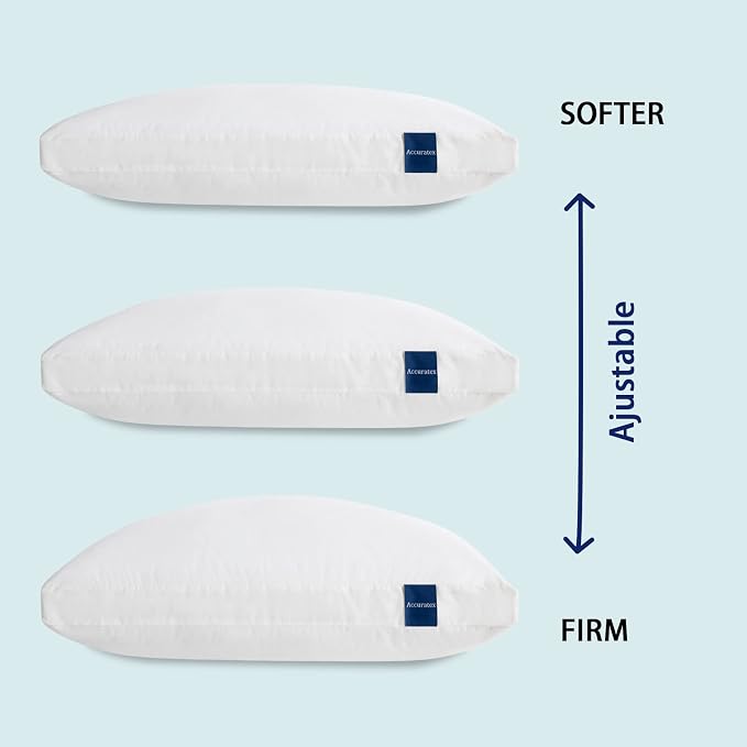 ACCURATEX Pillows Standard Size Set of 2, Hybrid Shredded Memory Foam Pillow - Image 3