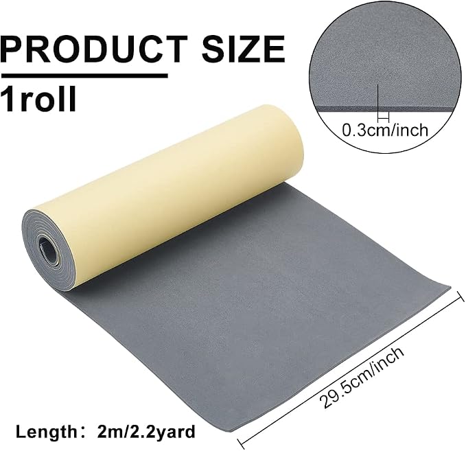 BENECREAT 3mm Thick 78.7x11.8 Inch Self-Adhesive EVA Foam Roll - Image 2