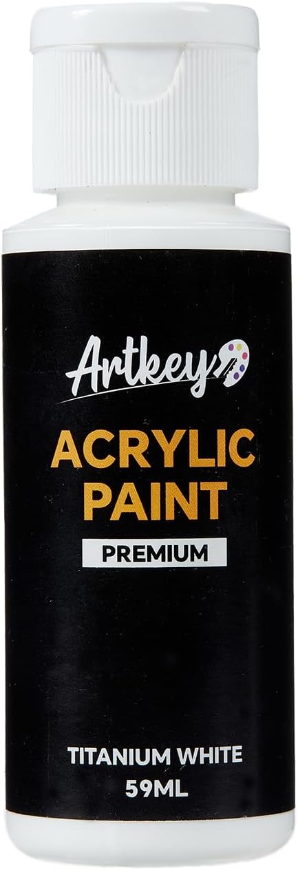 Artkey White Acrylic Paint - 2oz/59ml Acrylic Paints Professional Artists by Artkey