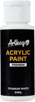 Artkey White Acrylic Paint - 2oz/59ml Acrylic Paints Professional Artists by Artkey