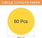 MECCANIXITY 60 PCS Golden Yellow Color Circle Cutouts Paper 10 Inch Round Card - Image 2