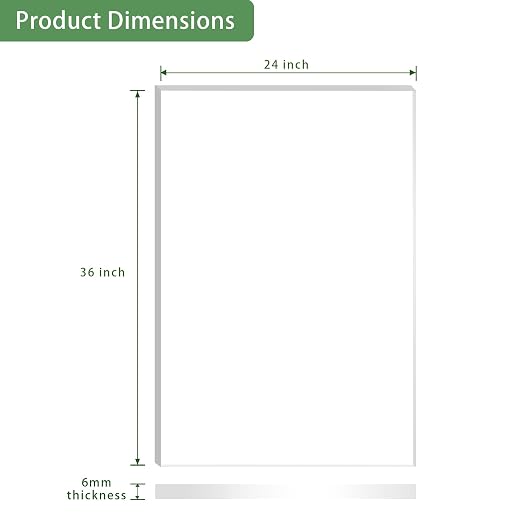 Lesnlok 24 x 36 Frosted Acrylic Sheet 1/4 inch Thick 6mm 1 Piece Bouble Sided - Image 2
