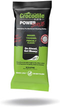 Crocodile Cloth PowerSCRUB Cleaning Wipes – 10 (15" x 10") Dual-Surface Cloths, Heavy-Duty, Moist, Absorbent, & Disposable - Safe on Skin & Multiple Surfaces