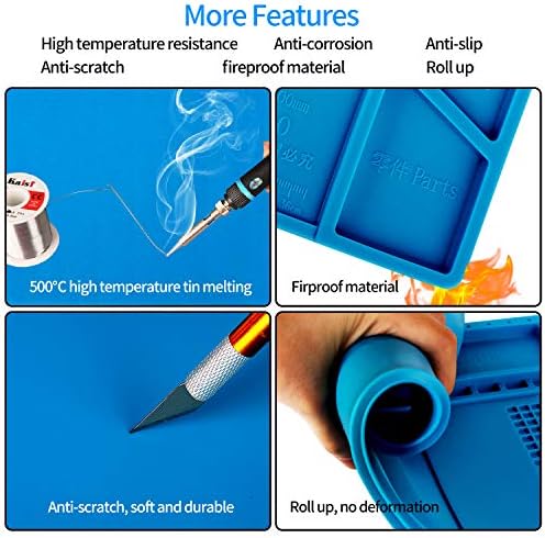 Kaisi S-160 Soldering Mat Insulation Silicone Magnetic Repair Work Station Mat - Image 4