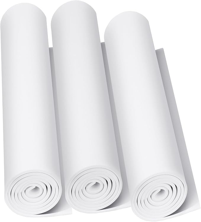 3-Pack 2mm Thick White Eva Foam Sheets roll, 13.5" x 49" Premium eva Craft Foam by MEARCOOH