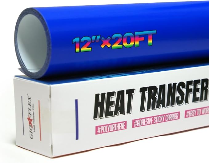 PU Heat Transfer Vinyl 12"×20ft Roll Royal Blue – HTV by GIO-FLEXHTVFashionMask