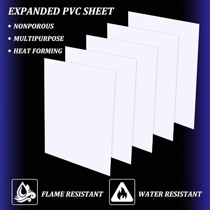 BENECREAT 5 Pcs 1mm PVC Foam Sheet White Plastic Sheet 11.8x15.7 Inch - Image 6