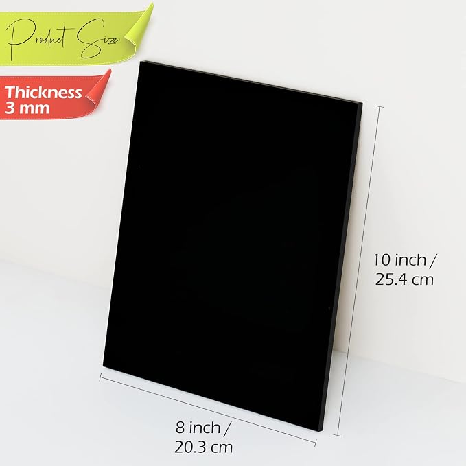 5 Pack 8x10 Inch Black Acrylic Signs Blanks, DIY 8x10 Blank Black Acrylic Sheet - Image 2