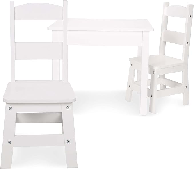 Melissa & Doug Wooden Kids Table & Chairs Set, Montessori, Homeschool Classroom - Image 4