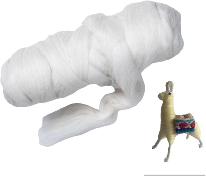 Llama Wool roving, 1 lb. Best for Needle Felting, handcrafts and Spinning. by Kondoosnaturalfibers