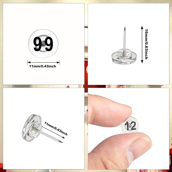 ELANE 100 Pcs Thumb Tacks for Wall Hangings, Flat Thumb Tacks and Push Pins - Image 2
