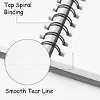 8.3x5.8 Sketch Book, Top Spiral Bound Sketch Pad, 60sheets 92lb/150gsm Bright - Image 4