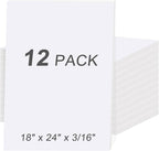 MYFAMIREA 12 Pack White Foam Board 18" x 24", 3/16" Thick Board Poster by MYFAMIREA