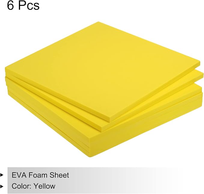 MECCANIXITY EVA Foam Sheets Yellow 9.8 Inch x 9.8 Inch 10mm Thick Crafts Foam - Image 3