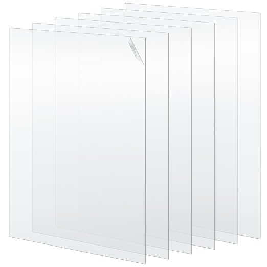 Beeveer Polycarbonate Clear Plastic Sheet 6 Pcs 8" x 10" Flexible Plastic Sheet by Beeveer