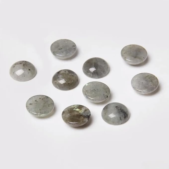 20pcs 16mm Natural Stone No Hole White Labradorite Semicircle Smooth Cabochons - Image 2
