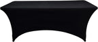 10-Pack 4ft Black Spandex Table Covers - Image 7