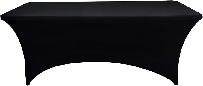 2-Pack 4ft Black Spandex Table Covers - Image 7