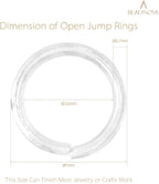 BEADNOVA 5mm Jump Rings for Jewelry Making Silver Open Jump Rings for Earrings - Image 3