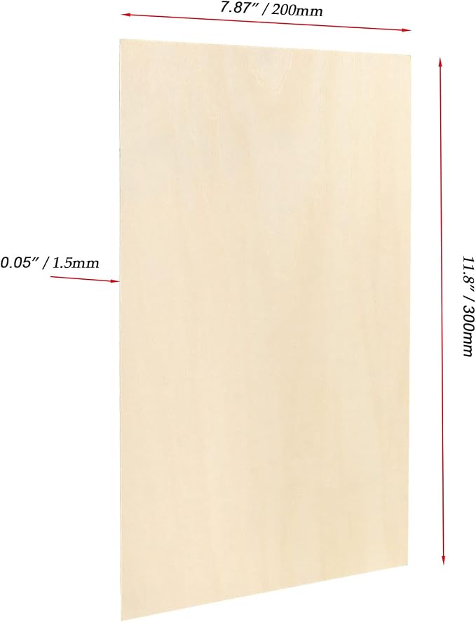 JOIKIT 24 PCS 12 x 8 x 1/16 Inch Basswood Sheets, 1.5mm Thick Unfinished - Image 2