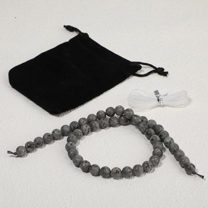 8mm Matte Black Labradorite Bead, 15-Inch Matte Round Loose Stone Beads - Image 7