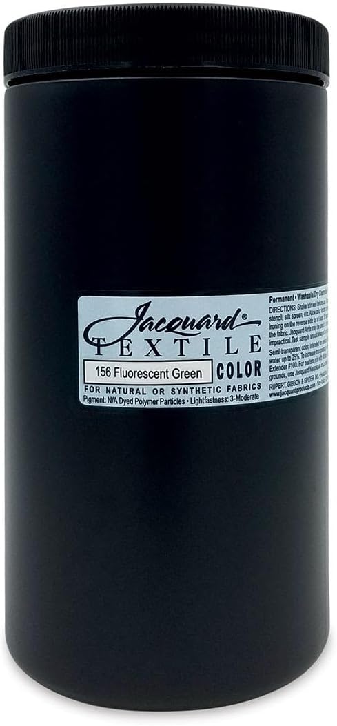 Jacquard Fabric Paint for Clothes - 32 Oz Textile Color - Fluorescent Green - by Jacquard