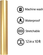 FUNKAKA Heat Transfer Vinyl Shiny Golden HTV Rolls - Image 4