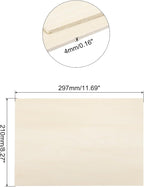 MECCANIXITY Basswood Sheet 11.7 x 8.3 x 0.16 Inch Unfinished Wood Boards Plywood - Image 2