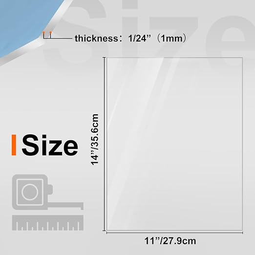 KINLINK 11x14 Plexiglass Sheets 1/24 inch Thick, 1mm Clear PET Plastic Sheet - Image 2